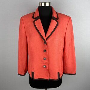 Le Suit Blazer Jacket Womens Beautiful Modern Casual Work Job Office Orange 12